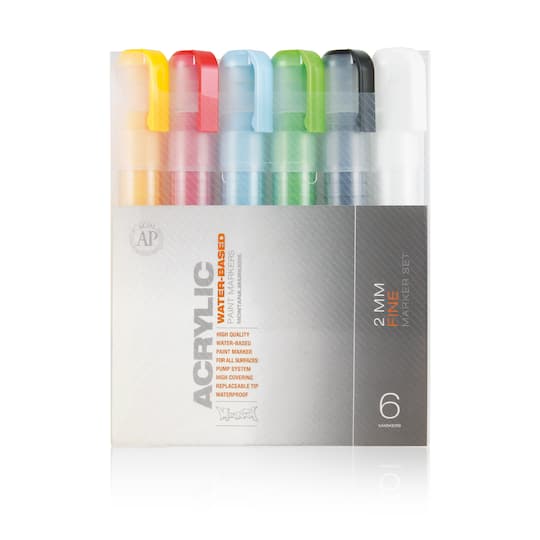 8 Packs: 6 ct. (48 total) Montana ACRYLIC Fine Tip Markers